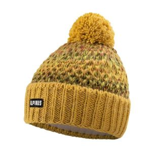 Czapka turystyczna damska Alpinus Autiola. Żółte czapki ALPINUS, bez wzorów, z dzianiny. Za 99,00 zł.