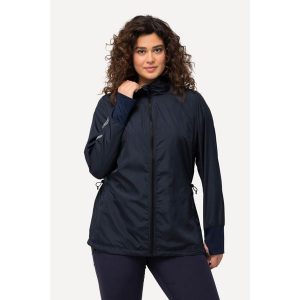 Damskie Kurtka HYPRAR lekka stójka tunel z recyklingu. Niebieskie kurtki Ulla Popken, plus size, bez wzorów, z materiału, bez kaptura. W wyprzedaży za 383,99 zł.