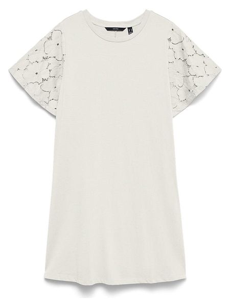 Vero Moda Sukienka w kolorze białym rozmiar: XS. Białe sukienki Vero Moda, na co dzień, xs, bez wzorów, z bawełny, bez kołnierzyka, bez ramiączek, mini, proste. Za 110,81 zł.