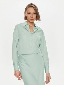 Calvin Klein Koszula K20K206777 Zielony Relaxed Fit. Zielone koszule Calvin Klein, bez wzorów, z syntetyku, bez kołnierzyka, bez ramiączek. Za 279,99 zł.