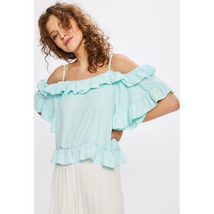 Answear - Top Garden of Dreams. Szare topy marki ANSWEAR, z poliesteru, casualowe, bez rękawów. W wyprzedaży za 49,90 zł.
