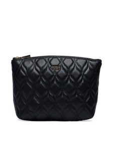 Guess Kosmetyczka Maxine Travel TWQN97 33965 Czarny. Czarne torebki klasyczne Guess, z aplikacjami, ze skóry, bez dodatków. Za 214,99 zł.