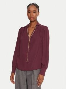 Rinascimento Bluzka CFC0125721003 Bordowy Regular Fit. Czerwone bluzki Rinascimento, l, bez wzorów, z syntetyku, bez kołnierzyka, bez ramiączek. Za 339,99 zł.