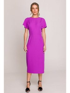 Stylove Sukienka w kolorze fioletowym rozmiar: L. Różowe sukienki Stylove, l, bez wzorów, bez kołnierzyka, bez ramiączek, maxi. Za 206,42 zł.