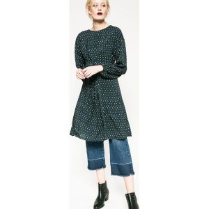 Medicine - Sukienka Rebel Forest. Szare sukienki marki MEDICINE, m, z tkaniny, eleganckie, z okrągłym kołnierzem, z długim rękawem, maxi, proste. W wyprzedaży za 79,90 zł.