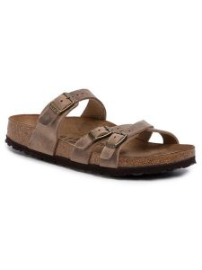 Birkenstock Klapki Franca 1015931 Brązowy. Brązowe klapki Birkenstock, bez wzorów, z nubiku, bez obcasa. Za 499,99 zł.