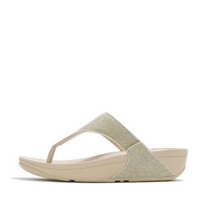 Klapki między palcami damskie FitFlop Lulu Shimmerglitz. Czerwone klapki FIT FLOP, bez wzorów, z materiału, bez obcasa. Za 388,25 zł.