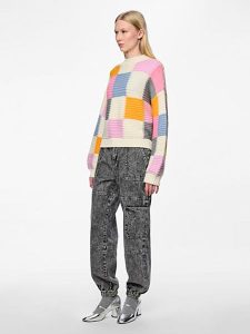 Pieces Sweter w kolorze kremowym rozmiar: XL. Brązowe swetry oversize Pieces, xl, bez wzorów, z wełny, bez ramiączek. Za 118,56 zł.