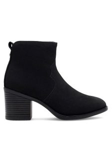 Clara Barson Botki ELSI WYL3546-1 Czarny. Czarne botki Clara Barson, bez wzorów, z syntetyku, bez obcasa, na słupku, bez zapięcia. Za 129,99 zł.