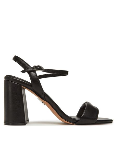 Steve Madden Sandały Mareena SM11003691 Czarny. Czarne sandały Steve Madden, bez wzorów, ze skóry, bez obcasa, na słupku, bez zapięcia. Za 569,99 zł.