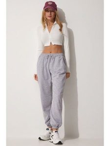 Happiness Istanbul Spodnie dresowe w kolorze jasnoszarym rozmiar: 40. Szare spodnie dresowe Happiness Istanbul, bez wzorów, z dresówki. Za 60,99 zł.