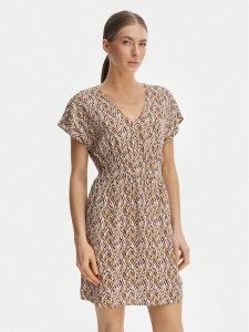 ONLY Sukienka letnia Nova 15342707 Brązowy Regular Fit. Brązowe kombinezony ONLY, na lato, m, bez wzorów, z wiskozy, bez kołnierzyka, bez ramiączek. Za 129,99 zł.