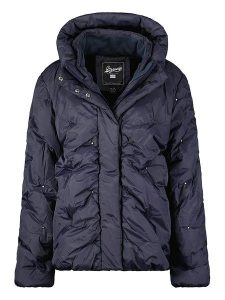Geographical Norway Kurtka zimowa "Berola" w kolorze granatowym rozmiar: M. Niebieskie kurtki Geographical Norway, na zimę, m, bez wzorów, z puchu, bez kaptura. Za 266,01 zł.