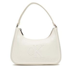 Torebka Calvin Klein. Białe torebki klasyczne Calvin Klein, bez wzorów, bez dodatków. Za 319,99 zł.