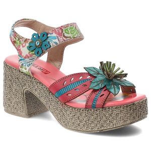 Sandały damskie Artiker, cholewka ze skóry naturalnej pasek wokół kostki z zapięciem na rzep, różowe, 58C1025. Czerwone sandały ARTIKER, bez wzorów, ze skóry, bez obcasa, na obcasie, bez zapięcia. Za 329,00 zł.