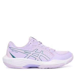 Buty halowe Asics. Fioletowe buty sportowe ASICS, bez wzorów, bez zapięcia. Za 369,99 zł.