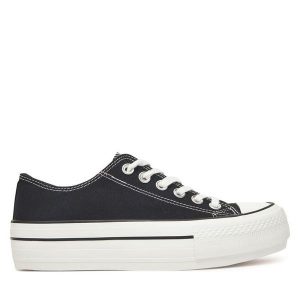 Trampki DeeZee. Czarne trampki DeeZee, bez wzorów, bez zapięcia. Za 99,99 zł.
