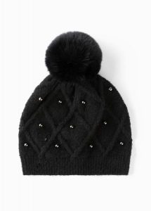 Czapka. Czarne czapki bonprix, bez wzorów, eleganckie. Za 59,99 zł.