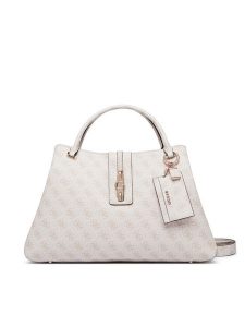 Guess Torebka Yvonne Logo HWSG23 78220 Kremowy. Białe kuferki Guess, z aplikacjami, ze skóry, bez dodatków. Za 674,99 zł.