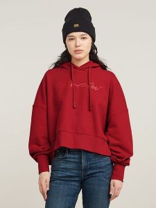 G-Star Bluza w kolorze czerwonym rozmiar: M. Czerwone bluzy G-Star, m, bez wzorów, z bawełny, z kapturem. Za 193,24 zł.