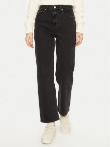 Tommy Jeans Jeansy Layla DW0DW19577 Czarny Straight Fit. Czarne jeansy Tommy Jeans, bez wzorów, z bawełny. Za 249,99 zł.