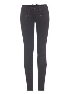 Herrlicher Dżinsy - Skinny fit - w kolorze czarnym rozmiar: W30/L32. Czarne jeansy Herrlicher, z aplikacjami, ze skóry, z podwyższonym stanem. Za 162,49 zł.