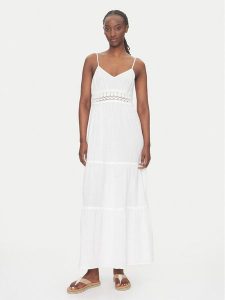 Vero Moda Sukienka letnia Quincy 10324588 Biały Regular Fit. Białe kombinezony Vero Moda, na lato, l, bez wzorów, z bawełny, bez kołnierzyka, bez ramiączek. Za 169,99 zł.