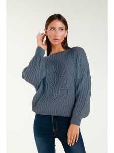Tamba Sweter w kolorze niebieskim rozmiar: 40/42. Niebieskie swetry oversize Tamba, bez wzorów, z wełny, bez ramiączek. Za 135,95 zł.