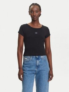 Calvin Klein Jeans T-Shirt LV047C200G Czarny Slim Fit. Czarne t-shirty Calvin Klein Jeans, xl, bez wzorów, z bawełny, bez kołnierzyka, bez ramiączek. Za 119,99 zł.