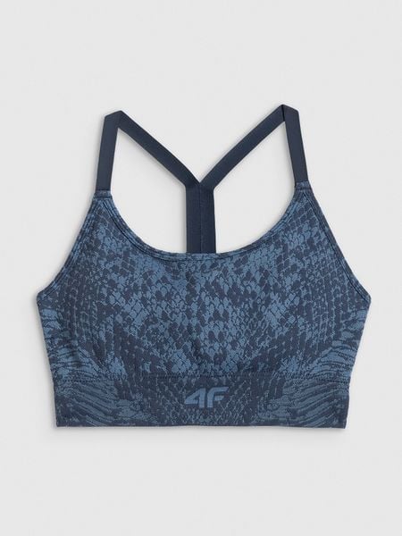 4F Biustonosz treningowy z niskim wsparciem - turkusowy XL/XXL. Niebieskie biustonosze 4f, bez wzorów, z dzianiny. Za 119,99 zł.