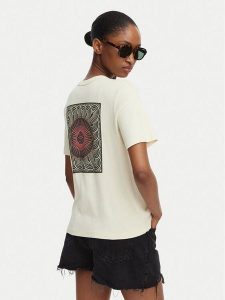 RVCA T-Shirt Daily 23B351502 Kremowy Regular Fit. Białe t-shirty RVCA, m, bez wzorów, z bawełny, bez kołnierzyka, bez ramiączek. Za 119,99 zł.