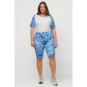 Damskie Kolarzówki wkładka kamuflaż kieszeń odblaski. Białe szorty Ulla Popken, bez wzorów, z elastanu. W wyprzedaży za 223,99 zł.