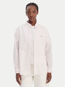 Tommy Jeans Koszula DW0DW22211 Różowy Regular Fit. Czerwone koszule Tommy Jeans, xs, bez wzorów, z bawełny, bez kołnierzyka, bez ramiączek. Za 369,99 zł.