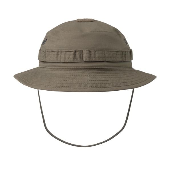 Kapelusz turystyczny Boonie Mk2 RAL7013. Zielone kapelusze HELIKON-TEX, bez wzorów, z bawełny. Za 79,99 zł.