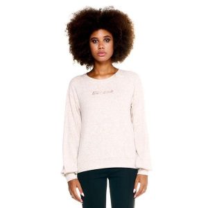 Bluza z wełna z ściągacze na co dzień na siłownię. Brązowe bluzy LEONE 1947 APPAREL, bez wzorów, z poliesteru, bez kaptura. W wyprzedaży za 124,24 zł.