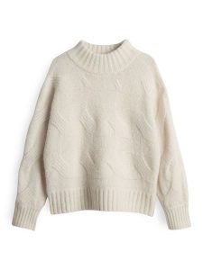 OPUS Sweter "Portree" w kolorze kremowym rozmiar: 34. Brązowe swetry oversize Opus, bez wzorów, z wełny, bez ramiączek. Za 143,99 zł.