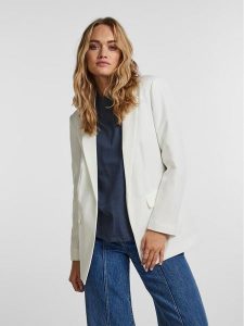 Pieces Marynarka Bossy 17114792 Biały Oversize. Białe marynarki i żakiety Pieces, s, bez wzorów, z syntetyku. Za 139,99 zł.