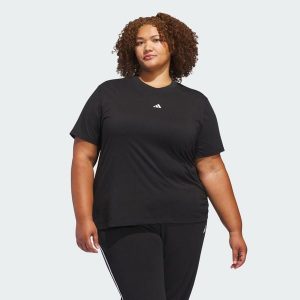 Koszulka Small Logo (Plus Size). Białe bluzki ADIDAS, plus size, bez wzorów, z bawełny, sportowe, bez kołnierzyka, plus size, bez ramiączek. Za 109,00 zł.