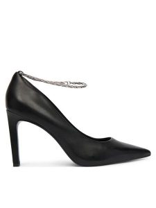 Calvin Klein Szpilki Ess Stiletto Hdw Chain Lth 90 HW0HW02718 Czarny. Czarne szpilki Calvin Klein, bez wzorów, ze skóry, bez obcasa. Za 649,99 zł.