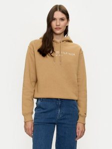 Tommy Hilfiger Bluza Modern WW0WW43598 Beżowy Regular Fit. Brązowe bluzy TOMMY HILFIGER, s, bez wzorów, z bawełny, bez kaptura. Za 289,99 zł.