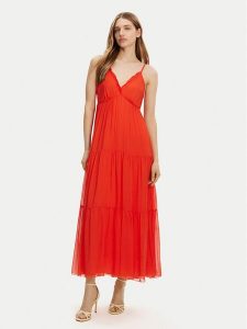 Haveone Sukienka letnia AFF-N011 Pomarańczowy Loose Fit. Brązowe kombinezony Haveone, na lato, xs, bez wzorów, z wiskozy, bez kołnierzyka, bez ramiączek. Za 349,99 zł.