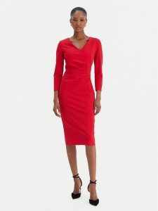 Rinascimento Sukienka koktajlowa CFC0126655003 Czerwony Slim Fit. Czerwone sukienki Rinascimento, xl, bez wzorów, z syntetyku, wizytowe, bez kołnierzyka, bez ramiączek. Za 579,99 zł.