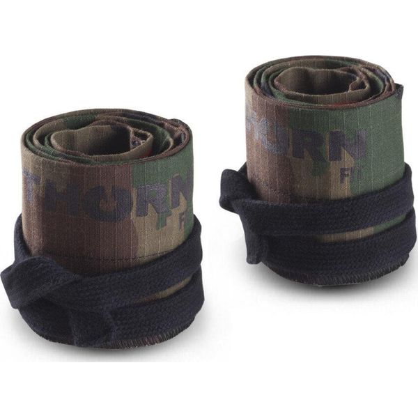 Usztywniacze nadgarstków Ripstop Cotton Wrist Wraps Camo. Brązowe rękawiczki THORN FIT, bez wzorów. Za 58,99 zł.