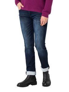 Timezone Dżinsy "Marah" - Slim fit - w kolorze granatowym rozmiar: W27/L30. Niebieskie jeansy Timezone, z aplikacjami. Za 114,17 zł.