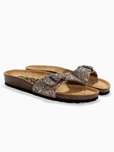 Sunbay Klapki "Jasmin" ze wzorem rozmiar: 36. Klapki Sunbay, bez wzorów, z otwartym noskiem, bez obcasa. Za 105,63 zł.