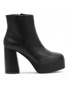 Jenny Fairy Botki MEG WFA120509-1 Czarny. Czarne botki Jenny Fairy, bez wzorów, z syntetyku, bez obcasa, na słupku, bez zapięcia. Za 199,99 zł.