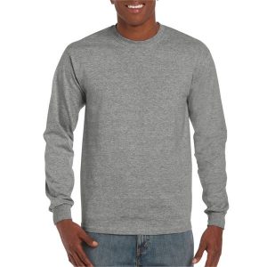 Koszulka Z Długim Rękawem Dla Dorosłych Unisex Hammer. Szare bluzki GILDAN, xl, bez wzorów, sportowe, bez kołnierzyka, bez ramiączek. Za 92,99 zł.