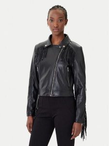 Rinascimento Kurtka z imitacji skóry CFC0124662003 Czarny Regular Fit. Czarne kurtki Rinascimento, xl, bez wzorów, ze skóry, bez kaptura. Za 499,99 zł.