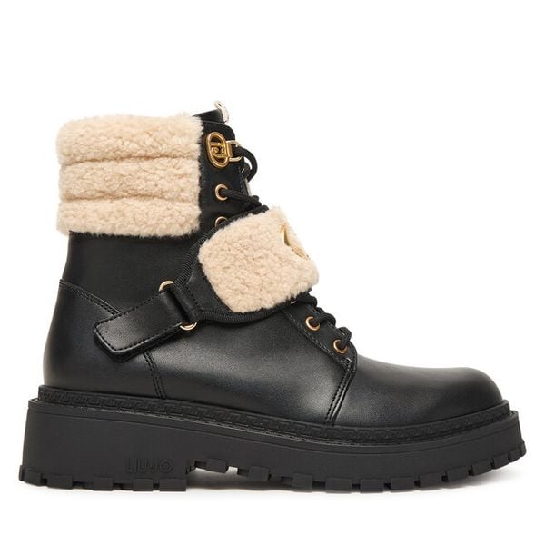 Trzewiki Liu Jo. Czarne botki Liu Jo, bez wzorów, bez obcasa, na płaskiej podeszwie, bez zapięcia. Za 569,99 zł.