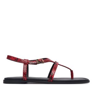 Sandały Tommy Hilfiger. Czerwone sandały TOMMY HILFIGER, bez wzorów, bez obcasa, na płaskiej podeszwie, bez zapięcia. Za 449,99 zł.
